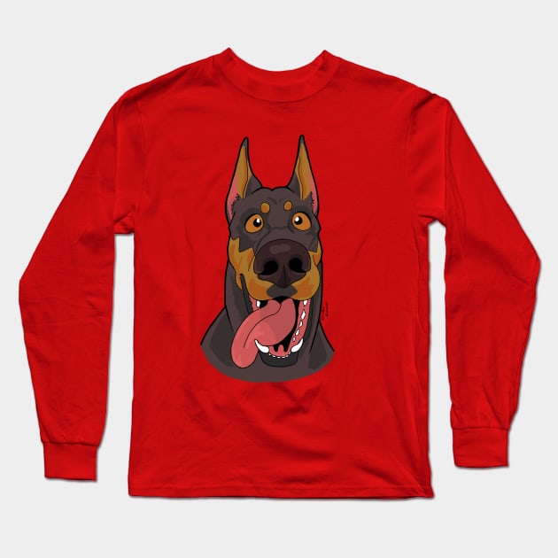 Doberman Long Sleeve T-Shirt by ApolloOfTheStars